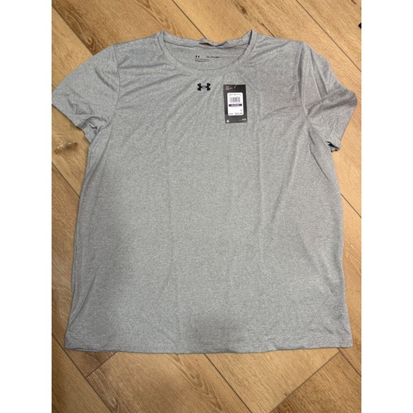 Under Armour Tops - Under Armour Womens Locker Tee Gray Short Sleeve Loose Fit T-Shirt 2XL 1305510